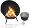 FIVMEN Brasero de 62 cm pour le jardin avec grille et pince à charbon en métal pour barbecue, feu de jardin, barbecue, camping