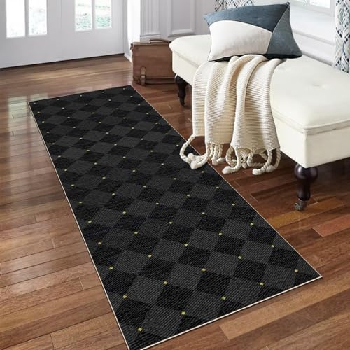 Teppich Läufer Flur Küche rutschfest Waschbar 80 x 140 cm Küchenteppich | Waschbar rutschfest Vintage Meterware Teppichläufer Flur Modern Küchenteppich, Läufer, Fußmatte Lang