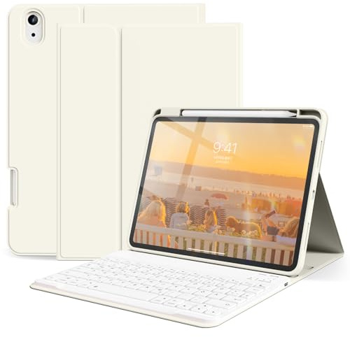 SZPSGC Custodia per iPad (A16) 11° generazione 11 pollici 2025 con tastiera, iPad 10° Gen 10,9 pollici 2022, tastiera Bluetooth rimovibile ricaricata, con portapenne, cover posteriore in TPU morbido