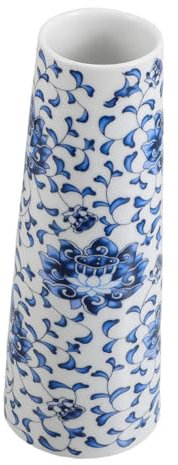 Zerodeko Dekorative Porzellanvase Aus Keramik 17cm Chinesische Blaue Vase Im Vintage Stil Für Wohnzimmer Esszimmer Büro Handgefertigte Tischdekoration Mit Glatter Oberfläche