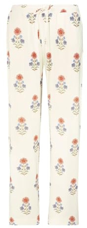 Pip Studio Damen Pyjamahose Loungewear Hose Belin Long Trousers Tanaka, Farbe:Weiß, Artikel:-501 White, Größe:S