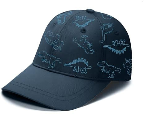 TOMEEK Cappellino Neonato Estivo Baseball Bambini Visiera Carino Dinosauro Berretto Casual Bambini Unisex Regolabile Cotone Cappello Aportivo per Ragazzi e Ragazze Anti-UV,Marineblau,L (2-5 Anni)