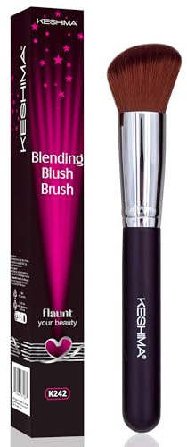 Angled Blush Brush by Keshima - Face Makeup Brush for Liquid, Cream & Powder Blush, Contour & Bronzer - Dense Yet Soft, Blending & Buffing to an Airbrush Finish