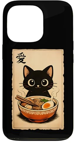 Hülle für iPhone 13 Pro Kawaii Ramen Katze Liebe Japanische Nudelsuppe