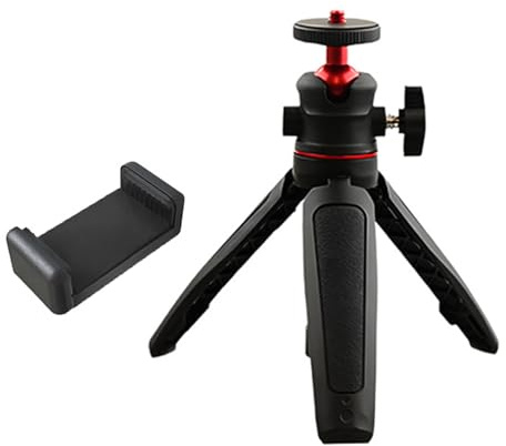 Handheld 360 Degree Adjustable Tripod with Phone Clip Tabletop Phone Extendable for Video Tripod