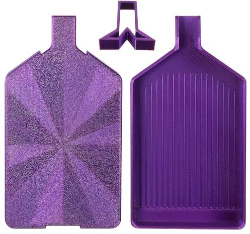 Mabor Silky Diamond Art Trays with Lids, Tray with Prismatic Shine Lid | Diamond Art Accessories and Tools for 5D Embroidery Painting Beads Dot DIY Crafts, Purple