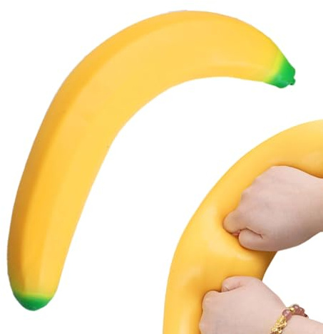 Fidget Banana Squish Toy, weich und dehnbar, sensorisches Anti-Stress-Zubehör, Kategorie Fantasie-Geschenk, spielerische Entspannungsstrümpfe, geeignet für Jugendliche, Erwachsene, Geburtstage
