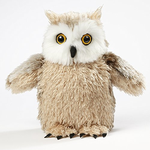 EBO 69931-69921 Eule, 18 cm hoch, braun melierter und Beiger Flauschplüsch