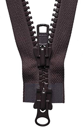 YKK Two Way Slider Zip, No. 570 Brown, 61 cm Length