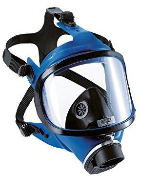 Dräger X-plore 6570 SI/PC Einfilter-Vollmaske mit blauem Silikon-Maskenkörper und schwarzem Kunststoffrahmen