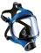 Dräger X-plore 6570 SI/PC Einfilter-Vollmaske mit blauem Silikon-Maskenkörper und schwarzem Kunststoffrahmen