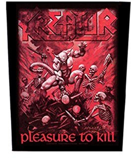 Kreator - Rückenaufnäher 'Pleasure To Kill' - 1 Stück - Heavy Metal Musik Backpatch - Aufbügeln - Dunkel - Baumwolle