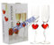 Cepewa Bicchieri da spumante a forma di cuore, in confezione regalo, set da 2 pezzi, da 200 ml, per matrimonio, da spumante, da champagne (1 set da 2 bicchieri da spumante)