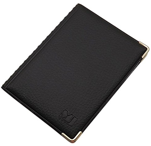 Porta carte d'identità e carte di credito con 10 scomparti MJ-Design-Germany Made in UE in diversi colori e designs (Design 3 / Nero)