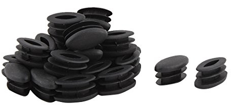 sourcing map 30 STK Pfostenkappe Lamellenstopfen Möbel Tisch Stuhl Kunststoff Ovale Design Rohrstopfen Schwarz 15 x 30mm de
