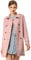 Allegra K Trench-coat à double boutonnage en faux suède avec ceinture manteau pour femmes costume d'Halloween Rose XL