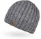 Neverless® Beanie Herren Strick-Mütze Winter-Mütze Rippstrick Optik hellgrau-Melange