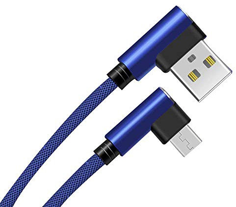 Quick Charge Cable 90 Degrees Micro USB for Bose SoundLink Micro Android Speaker Universal Charger Connector (Blue)