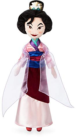 Disney Store Stoffpuppe Mulan, 51 cm / 20, Puppe mit hochgestecktem Haar, plastischem Blumenkamm und gestickten Gesichtszügen, für alle Altersstufen geeignet
