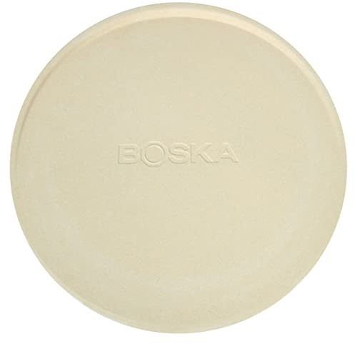 BOSKA Pizzastein Deluxe L/Für Backofen und Grill/Pizzen in Steinofenqualität/Schöner erhöhter Rand/Cordierit / ⌀ 35 cm