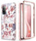 SURITCH Hülle für Samsung Galaxy S20 FE Handyhülle Bumper Glitzer Case Stossfest Case 360 Grad Schutzhülle Cover mit Integriertem Displayschutz (Rose Marmor)