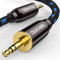 DuKabel Câble audio AUX HiFi - Fiche stéréo 3,5 mm vers prise jack 3,5 mm - Pour casque, voiture, smartphone, caisson de basses ou home cinéma - Série HiFi - 2,4 m