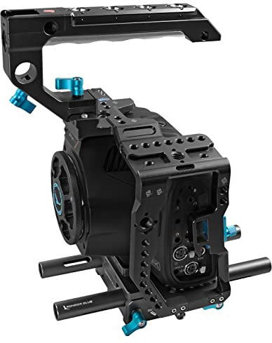 KONDOR BLUE 6K Pro Base Rig Compatible with Blackmagic Design | Lightweight Aerospace Grade Aluminum | Multiple Mounting Points | Built-in HDMI & USB C Clamps | Black