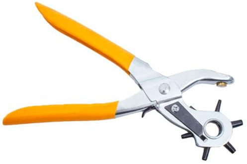 Tradineur - Alicate sacabocados de hierro y mango de goma pinza de uso sencillo ideal para uso profesional y particular, 20 cm