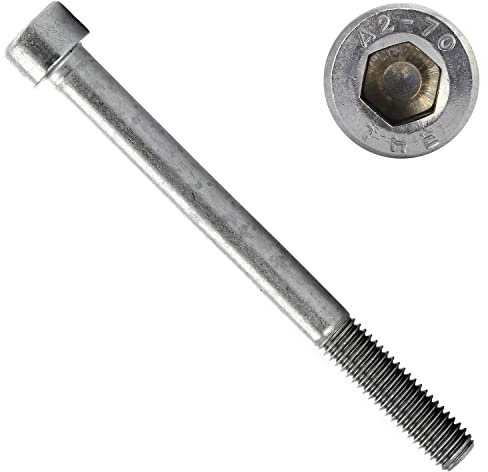 OPIOL QUALITY® Zylinderschrauben DIN 912 M6x80 mm aus Edelstahl A2 V2A (2 Stück) Innensechskant Zylinderkopfschrauben Zylinderkopf Schrauben Rostfrei