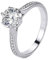 Musihy Ring Zeigefinger, Verlobungsring Zirkonring 6 Krappen Pavé Fassung Zirkonia Weiß Ringgröße 58 Frauen Geschenk