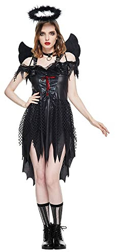 EraSpooky Disfraz de Ángel Fantasma para Mujer Adulto de Halloween,Carnaval,Disfraces de Cosplay de Fiesta Festiva
