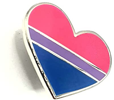 SNS Components Bi-Pride-Flaggen Anstecknadel, Blau, Metall, Emaille, Herz, Klassisch