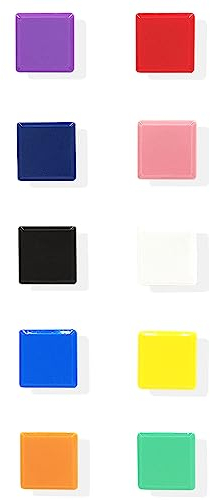 ZDZBLX Magnete für Magnettafel - 10 Stück 10 Farben Kühlschrankmagnete, Starke Mini Magnete für Whiteboard, Kühlschrank, Magnetwand, Karten, Quadrate Bunte Magnet mit Starkem Halt, Kleine Tafelmagnete