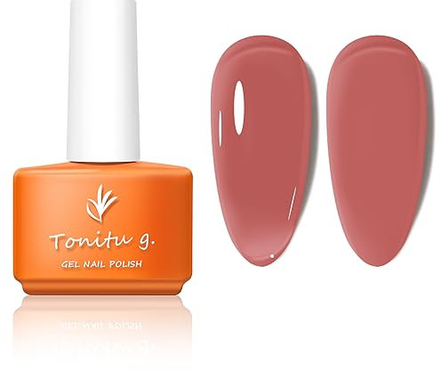 Tonitu G 7 ml 30 Farben Jelly Gel Nagellack 1 Stück, Nude Sheer Pink Milky Transparent Gellack, UV/LED Soak Off für Salon-Maniküre und Nail Art DIY zu Hause (SC045)
