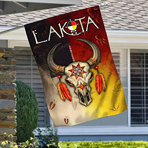 Dekorative Fahnen Perfekte Garten Flagge Verblassen Beständig Outdoor Flagge Décor Für Porch Lawn Outdoor Flagge Der Amerikanischen Ureinwohner Lakota-Indianer 30x45cm