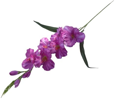 Künstliche Gladiolen – festliche DIY-Hochzeits- und Bauernhausdekoration in leuchtendem Lila-Rot, perfekter Vasenfüller für eine atemberaubende Blumenpracht
