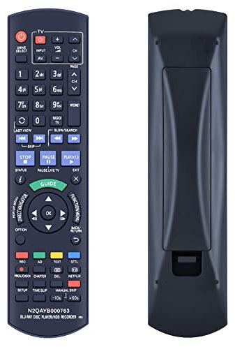 TCNOUMT The N2QAYB000763 Remote Control is a Suitable Replacement for Panasonic DVD Disc Player Hdd Recorder Models: DMR-HWT230 DMR-PWT420EB DMR-PWT500EC DMR-PWT520 DMR-PWT635 DMR-HW220EBK