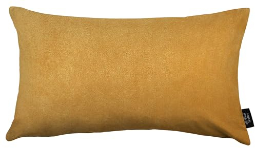 McAlister Textiles Matter Samt Knife Edge | Kissenbezug für Sofakissen in Ockergelb | 60 x 40cm | erhältlich in 25 Farben | griffester Samt | Kissenhülle für Samtkissen