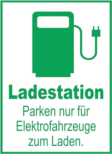 Blechschild 20x30 cm Parken Ladestation nur Elektrofahrzeuge E-Auto Hinweis Schild Parkplatz Tankstelle