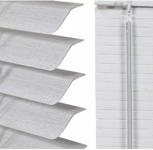 PVC Window Venetian Blinds Strong Trimmable Easy Fit Child Safe Home Office Blind Black Cream White Silver Teak And Natural (Grey (L-Shape), 60 x 150 cm)
