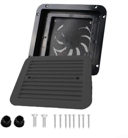 PETSTIBLE Aérations d'échappement latérales pour camping-car, ventilateurs d'échappement, aérations latérales 12 V, aérations latérales, sorties d'obturation (noir)