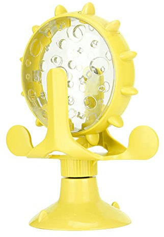 Cat Treat Dispenser Toy, Cat Treat Dispenser Interactive Cat Feeder Cat Treat Dispenser Toy 360 Degree Rotating Windmill Leaking Food Toy for Indoor Cats with Suction Cup for Pet