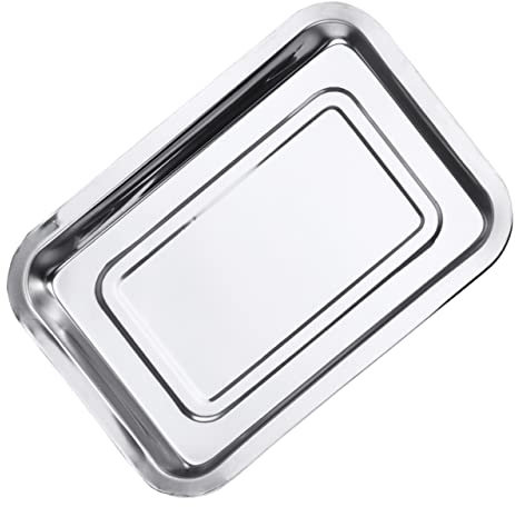 Alipis Bandeja Para Platos De Acero Inoxidable De 36 X 27 X 4 8 Cm Para Parrilla Lavavajillas Plancha Artesanía Fina Segura Y Ligera