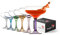 GOSOYO Coloured Cocktail Glasses Set of 6 (9oz/270ml). Espresso Martini, Margarita, Elegant Coupe, Long Stem Glassware