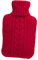 minkissy Red Knitted Hot Water Bottle Cover 2l Stylish Cover Comfortable Material Protects Skin Fashionable Design
