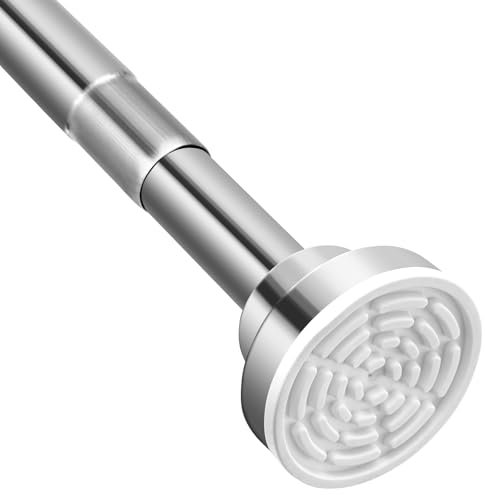 PetHot Shower Curtain Pole, 105-175cm Stainless Steel Net Curtain Rod, Adjustable Shower Curtains Rail Spring Tension Rod Extendable Telescopic Curtain Rod Tension Pole Net Voile