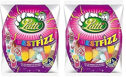 Lutti Best Fizz Bonbons, Bleu, Rose, 100G (Lot de 2)