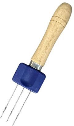 3 Latch-Haken für Kabelstrick- und Häkeln, Häkelhaken zum Binden, Strickwerkzeug für Kabelhersteller für Handwerk, Cordy Icord Maker, kleine gebogene Häkelhaken (3 Nadeln), Blau