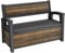 Keter Gartenbank mit Stauraum 227 l, Holzoptik Walnuss, wetterbeständig, Sitzbank für 2 Personen, abschließbar, 151,7 x 72,5 x 70 cm