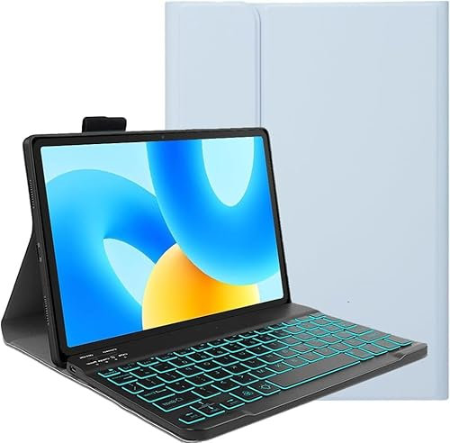YHFZR Custodia Tastiera per Vivo Pad 5 Pro Tablet 13 Pollici, [QWERTY Layout] 7 Colori Retroilluminati Ultra Sottile PU Custodia Cover Tastiera Rimovibile per Vivo Pad 5 Pro Tablet 13 Pollici, Blu